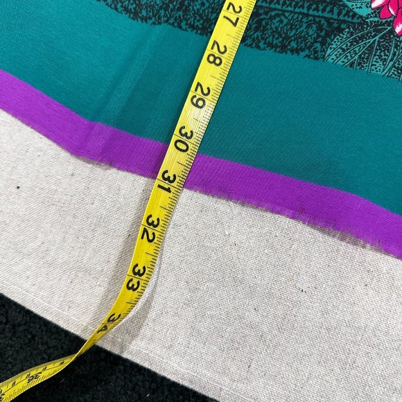 Vintage Cottagecore Floral Paisley scarf fringe edges Alyssa made in Italy - Picture 5 of 7